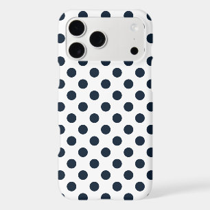 Dark navy blue polka dots
