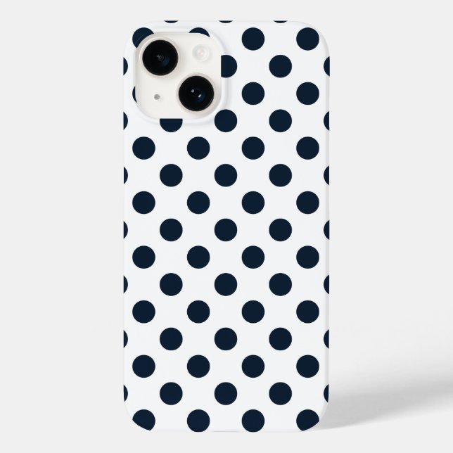 Dark navy blue polka dots Case-Mate iPhone case (Back)