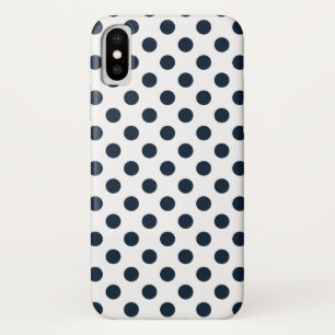 Dark navy blue polka dots Case-Mate iPhone case