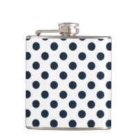 Dark navy blue polka dots
