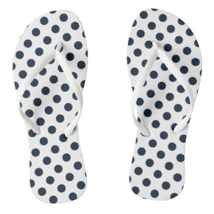 Dark navy blue polka dots jandals