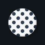 Dark navy blue polka dots magnet<br><div class="desc">Dark navy blue polka dots on white background</div>