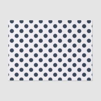 Dark navy blue polka dots tissue paper