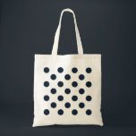 Dark navy blue polka dots tote bag<br><div class="desc">Dark navy blue polka dots on white background</div>