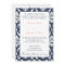 Dark Navy Damask Coral Monogram Wedding Invitation