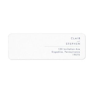 Dark Navy Font Return Address Label