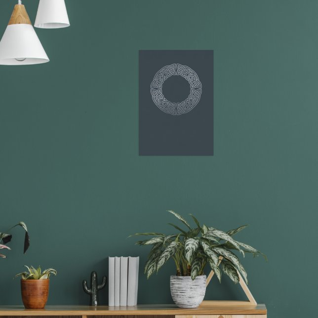 Dark Navy Mandala Circle Geometric Poster | Zen Mi (Living Room 1)
