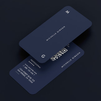 Dark Navy Modern Simple Professional Business Card