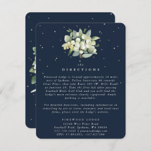 Dark Navy Snowberry+Eucalyptus Bouquet Directions Enclosure Card
