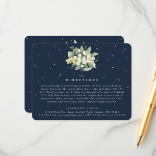 Dark Navy Snowberry+Eucalyptus Bouquet Directions Enclosure Card