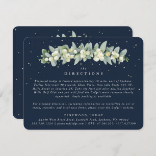 Dark Navy Snowberry+Eucalyptus Garland Directions Enclosure Card