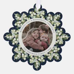 Dark Navy Snowberry+Greenery Christmas Paper Tree Decoration Card