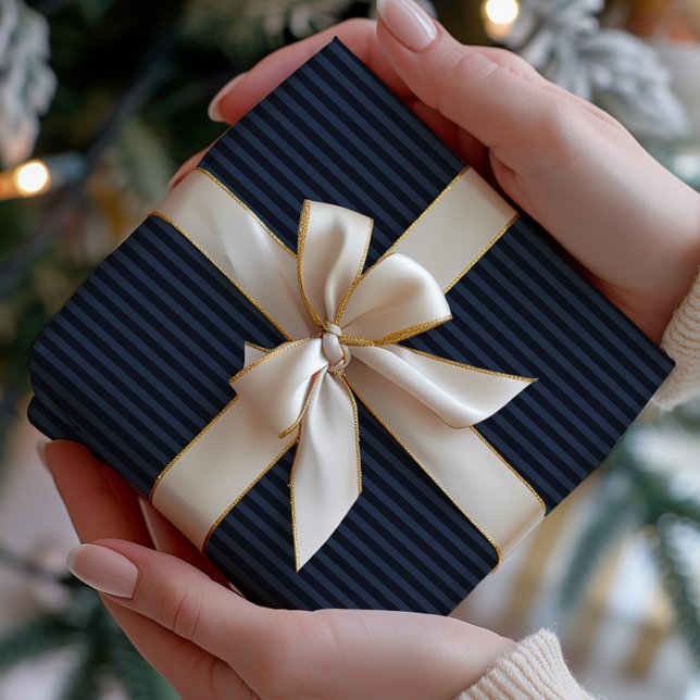 Dark Navy Striped Wrapping Paper (Creator Uploaded)