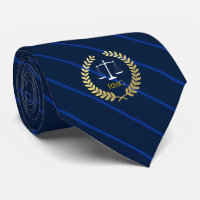 Dark Navy Stripes Custom Initials Lawyer