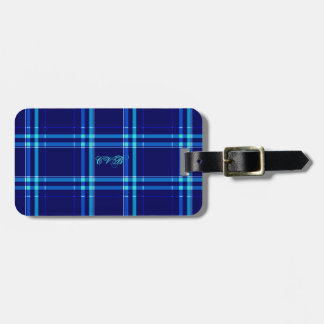 Dark Navy & Turquoise Plaid Luggage Tag