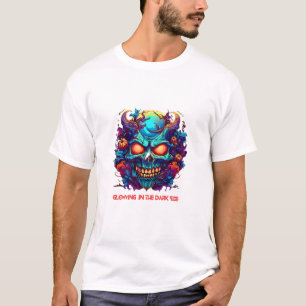 "Dark Neon Skull – Halloween design T-Shirt