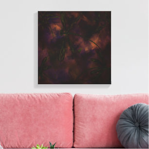 Dark Night Dragonfly Fire Canvas Print