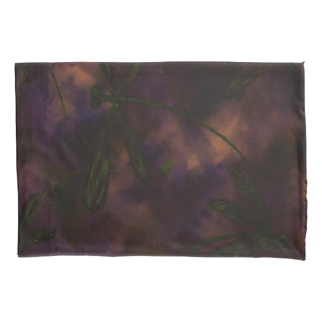 Dark Night Dragonfly Fire Pillowcase (Front)