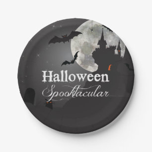 Dark Night Halloween Spooktacular Party Paper Plate