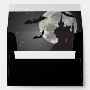 Dark Night Haunted Castle Halloween Envelopes