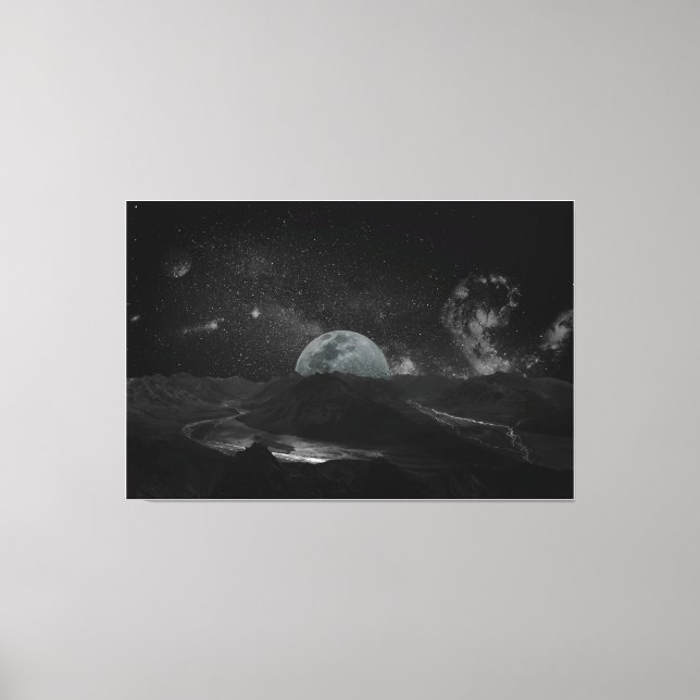 Dark Night Moon Light Fantasy Landscape  Canvas Print (Front)