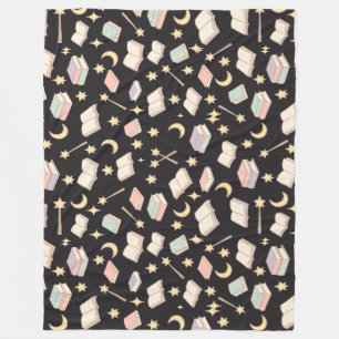 Dark Night Reading Aesthetic Pattern Magic Fleece Blanket