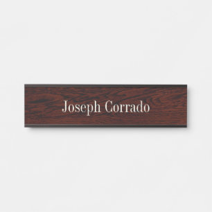 Dark Oak Look Hanging Wall Nameplate