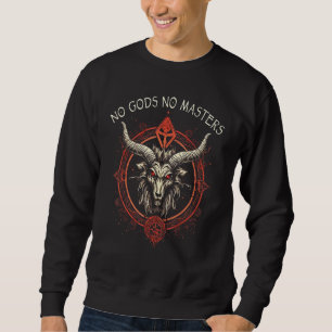 Dark Occult Macabre Gothic Baphomet No Gods No Mas Sweatshirt