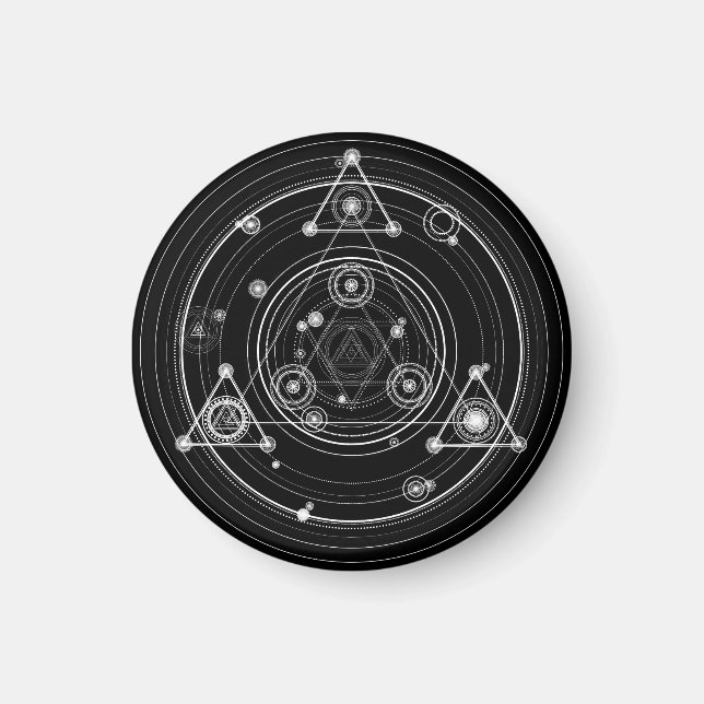 Dark occult style sacred geometry magnet (Front)