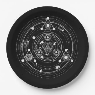 Dark occult style sacred geometry paper plate