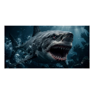 Dark Ocean Predator Wall Art