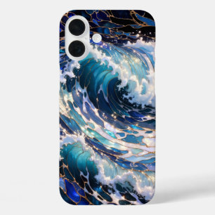 Dark Ocean Wave Aesthetic Phone Case Blue