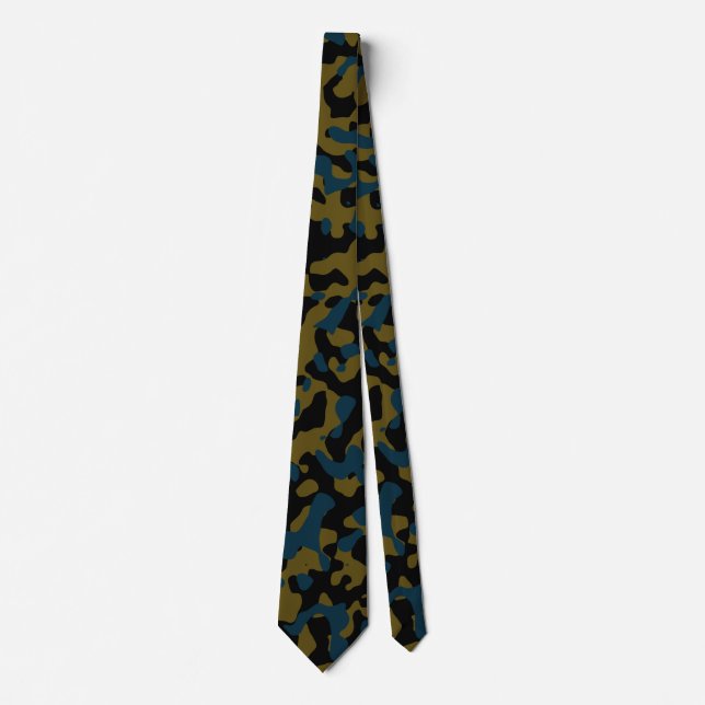 Dark Olive Camouflage in Navy and Black Tie (Front)