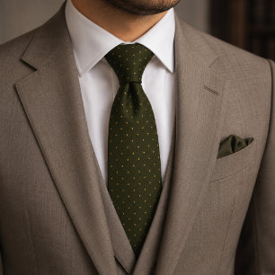 Dark Olive Gold Stealth Wealth Executive Tie