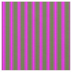Dark Olive Green and Fuchsia Stripes Pattern Fabric