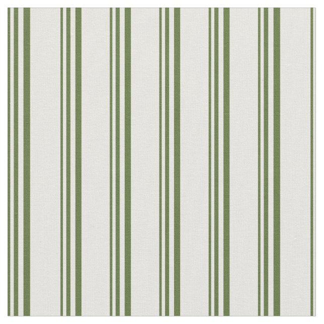 Dark Olive Green and Mint Cream Coloured Pattern Fabric (Close Up)
