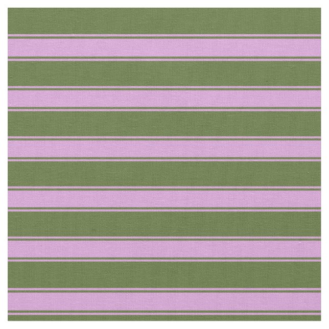 Dark Olive Green and Plum Stripes Pattern Fabric (Close Up)