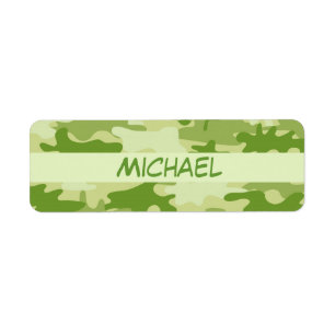 Dark Olive Green Camo Camouflage Name Personalised