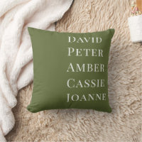 Dark Olive Green Custom Family Kids Names
