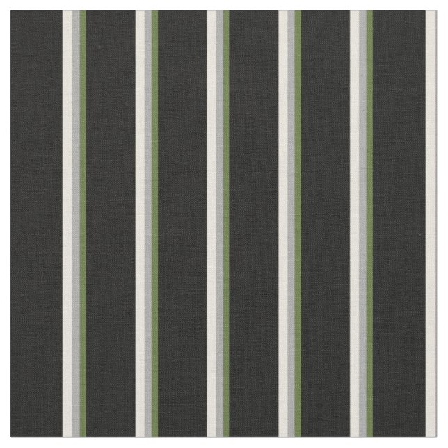 Dark Olive Green, Dark Grey, Beige, and Black Fabric (Close Up)