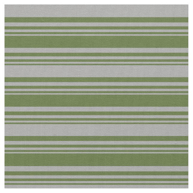 Dark Olive Green & Dark Grey Coloured Lines Fabric (Close Up)