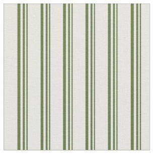 Dark Olive Green & Mint Cream Coloured Pattern Fabric
