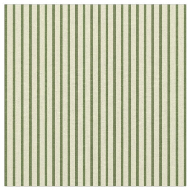 Dark Olive Green & Pale Goldenrod Stripes Pattern Fabric (Close Up)