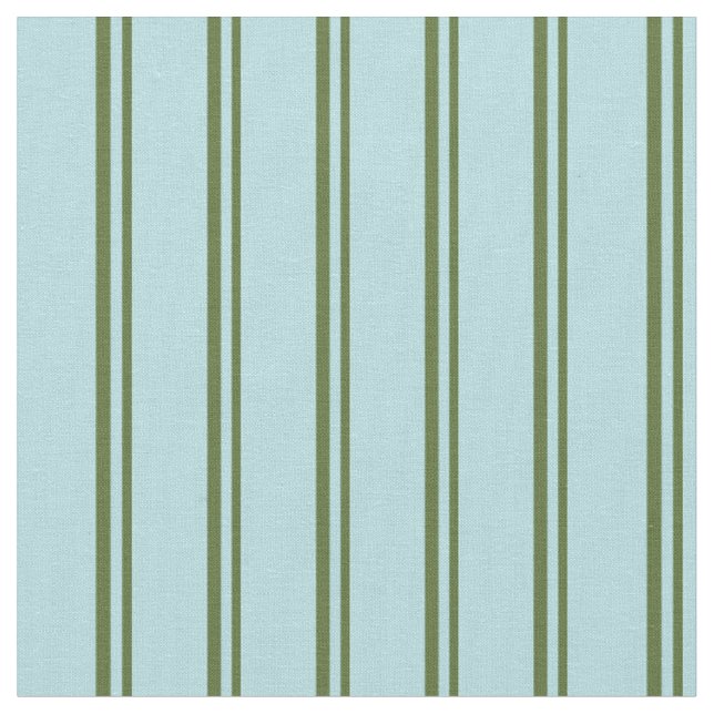 Dark Olive Green & Powder Blue Pattern Fabric (Close Up)