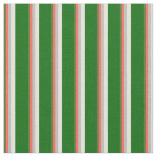 Dark Olive Green, Red, Grey, Beige, and Dark Green Fabric