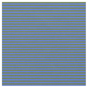 Dark Olive Green & Royal Blue Striped Pattern Fabric