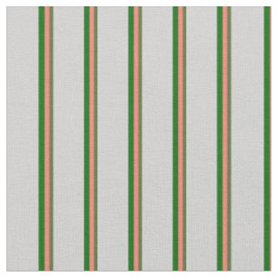 Dark Olive Green, Salmon, Dark Green & Light Grey Fabric
