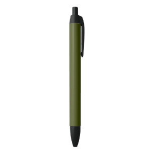 Dark olive green solid colour black ink pen