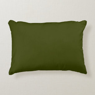 Dark olive green (solid colour) decorative cushion