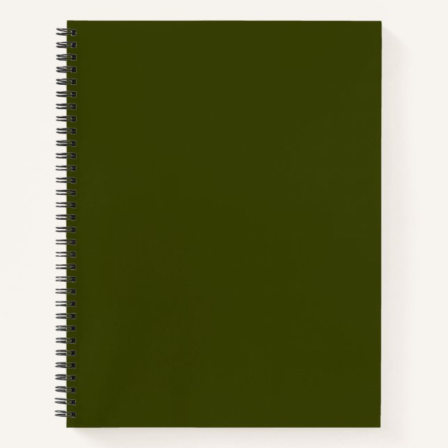 Dark olive green solid colour notebook (Front)